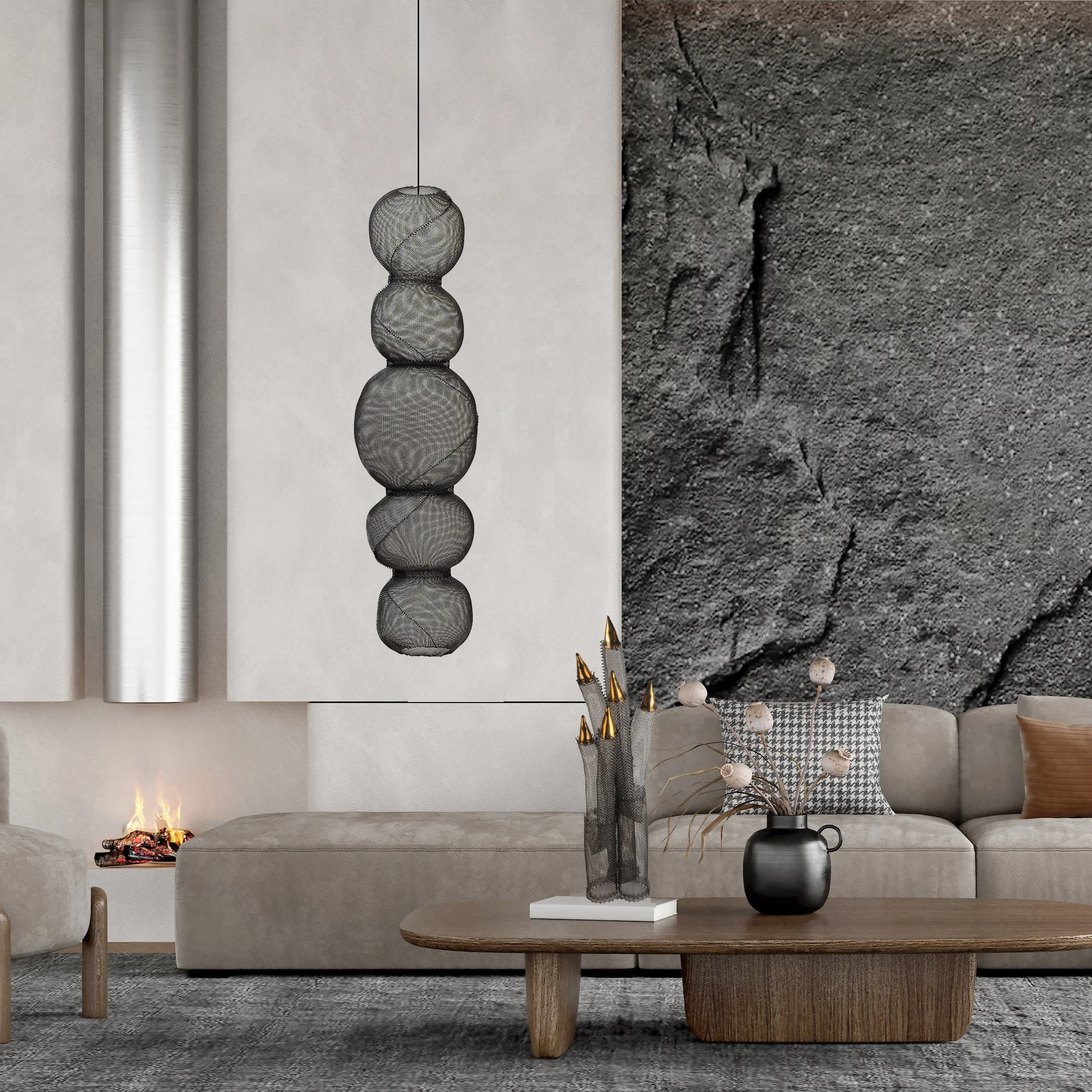 Steel Wire Mesh Hanging Sculpture #19