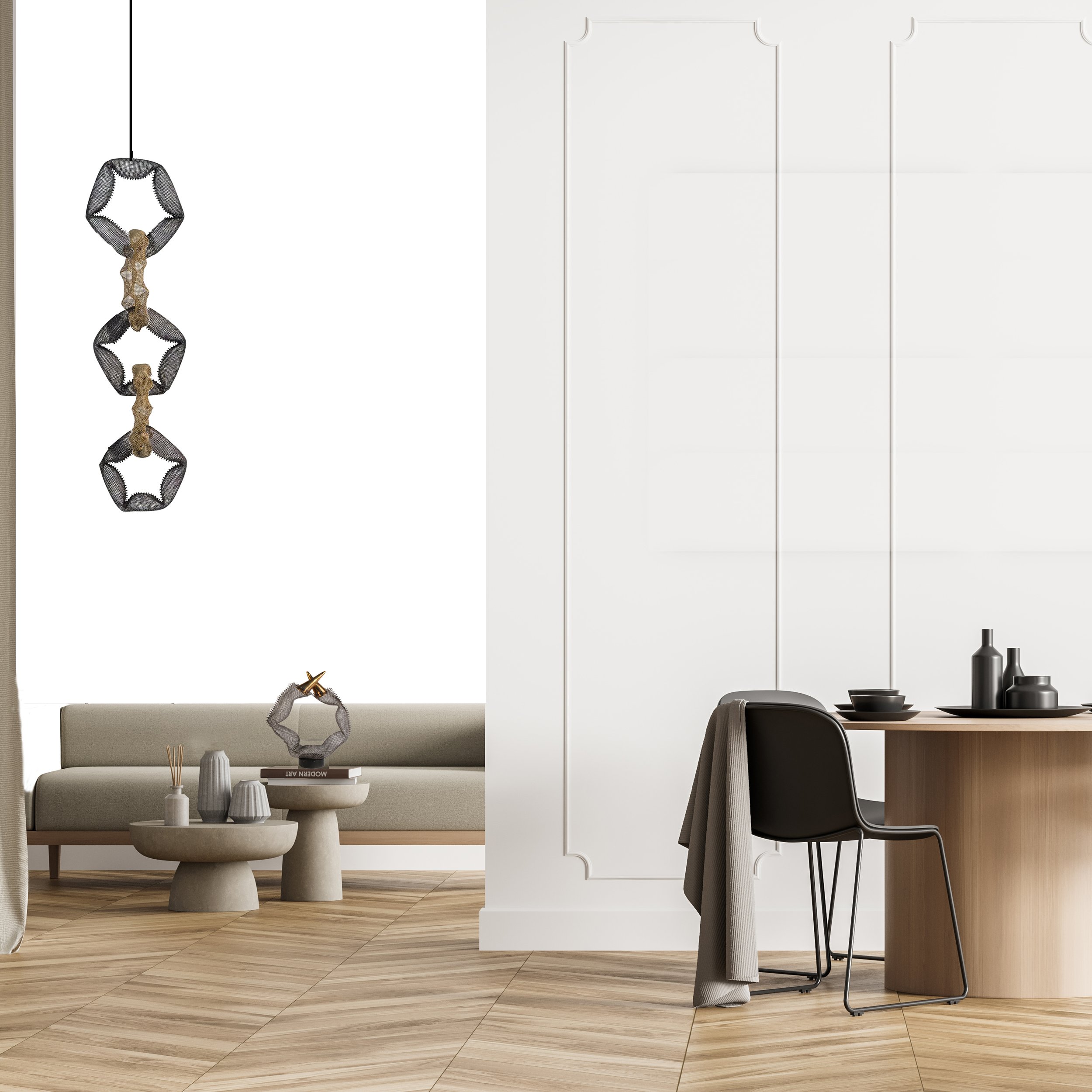 Steel Wire Mesh Hanging Sculpture #18