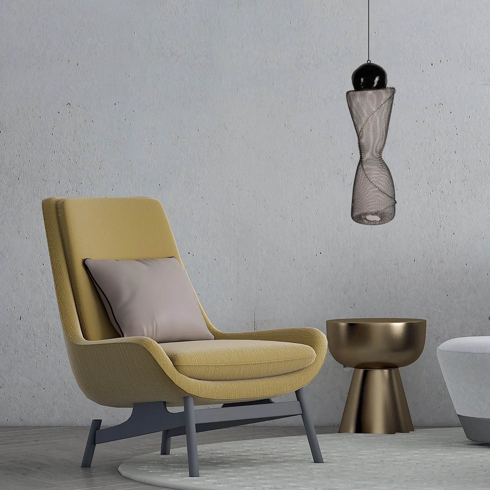 Steel Wire Mesh Hanging Sculpture #32