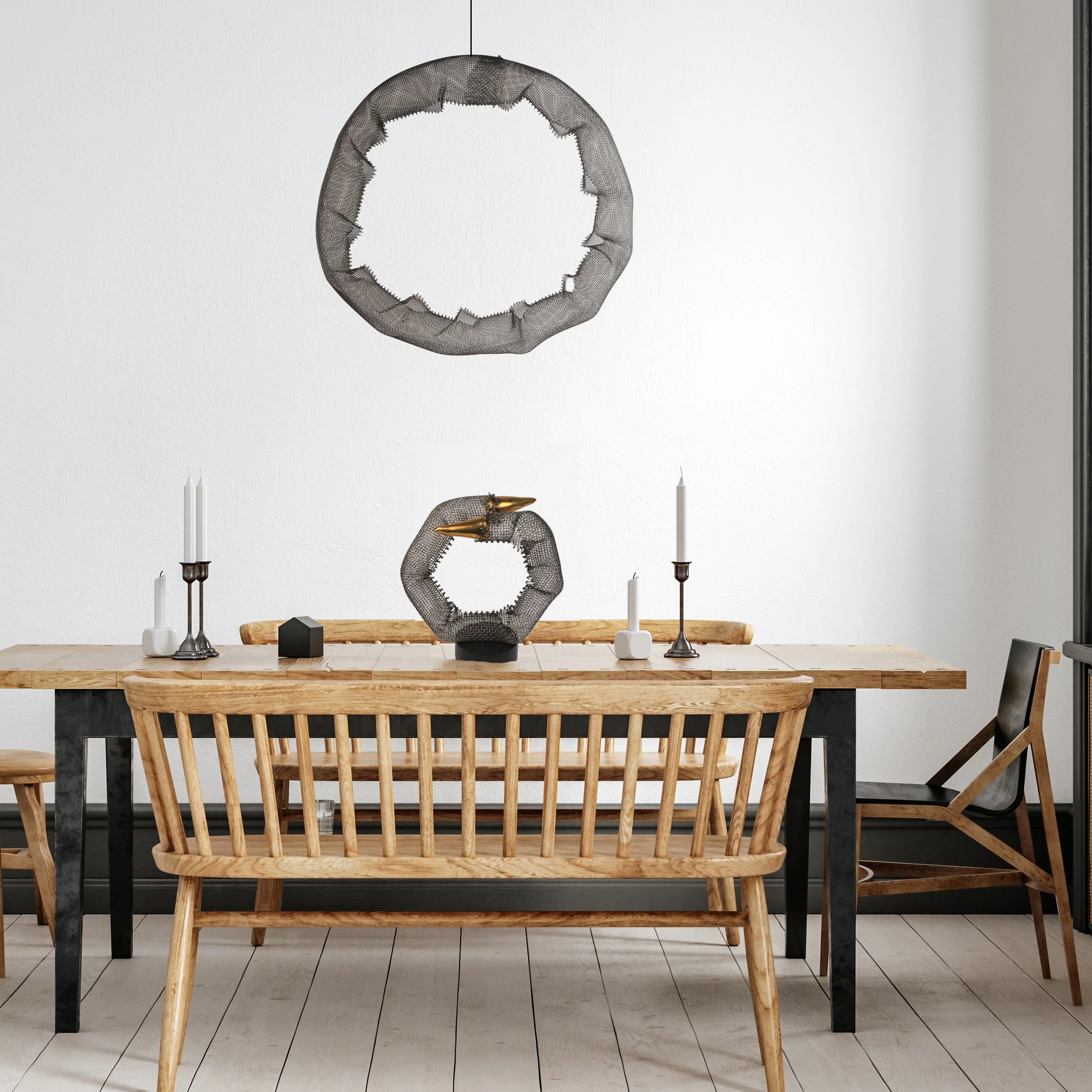 Steel Wire Mesh Hanging Sculpture #20