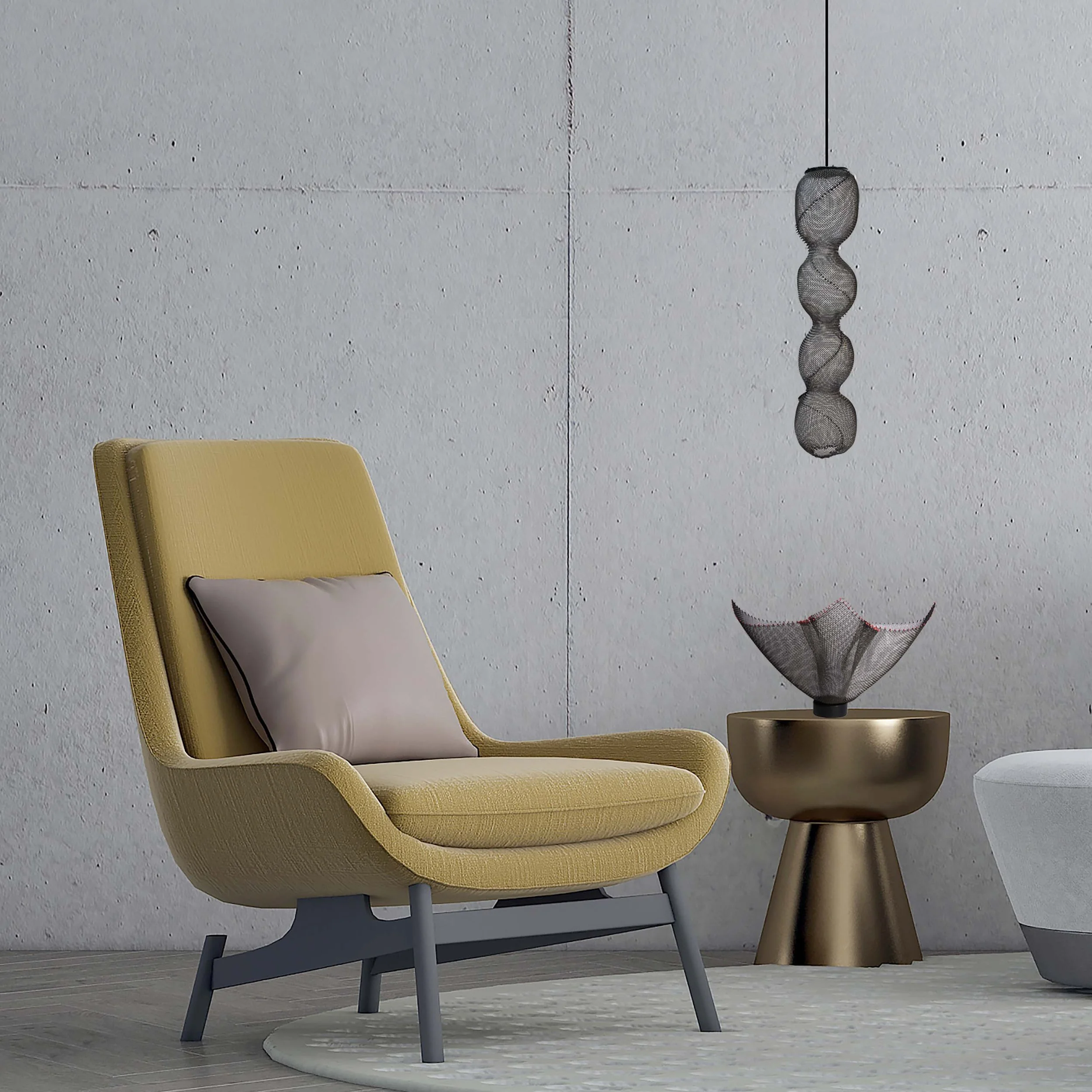 Steel Wire Mesh Hanging Sculpture #14