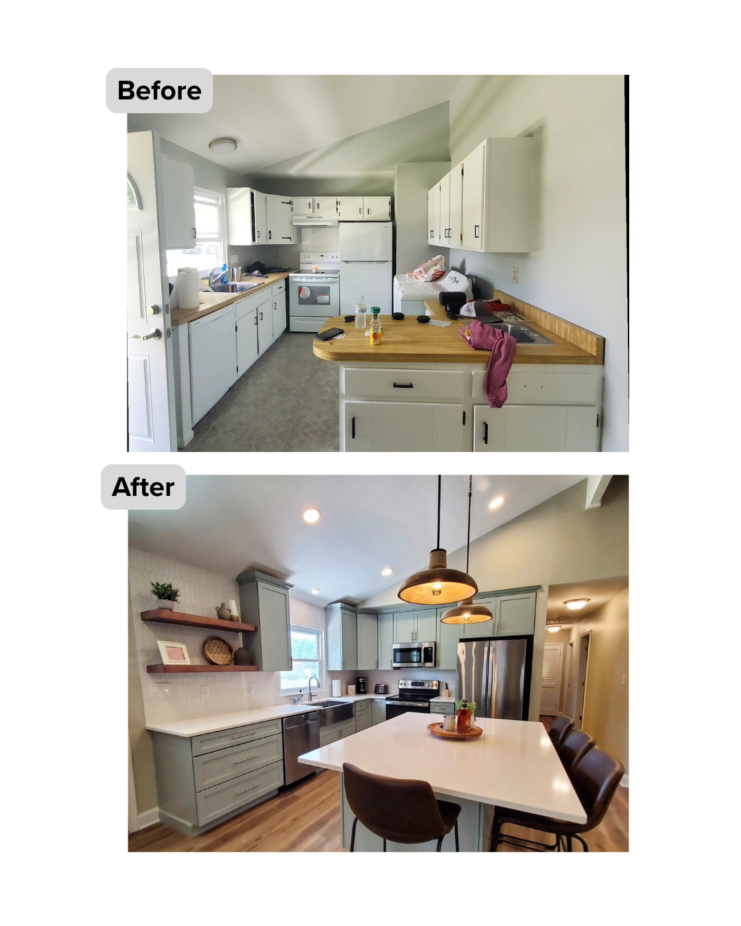 Before and After Photos of a Kitchen