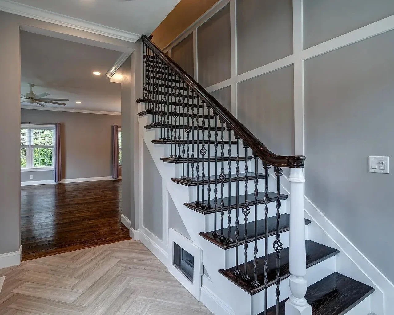Staircase with custom millworker and trim