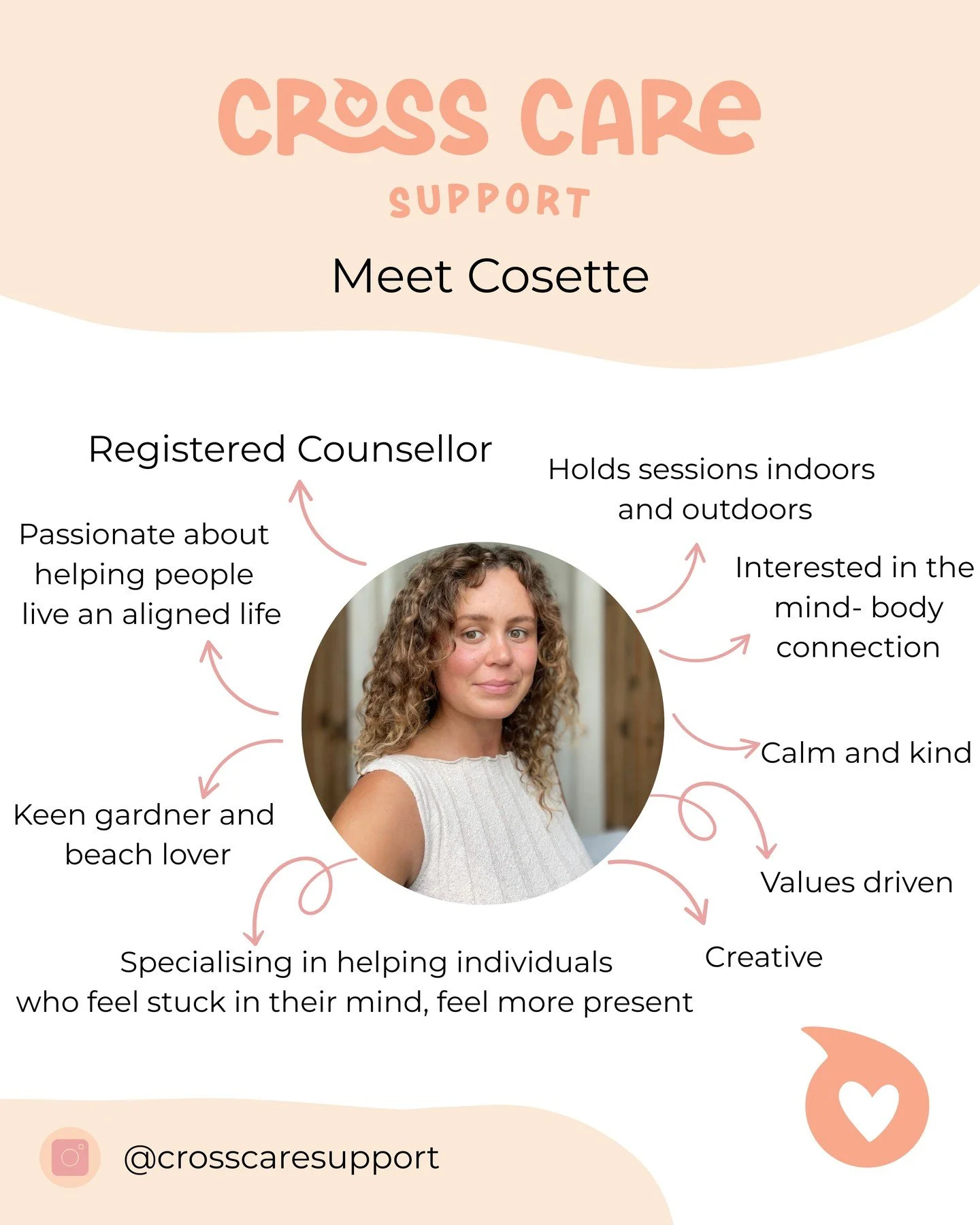 🌸 Meet Cosette 🌸

Our Registered Counsellor who&rsquo;s passionate about helping people feel more present and aligned in life. Calm, kind, and creative - she offers sessions indoors and outdoors, weaving in her love for nature, gardening, and the b