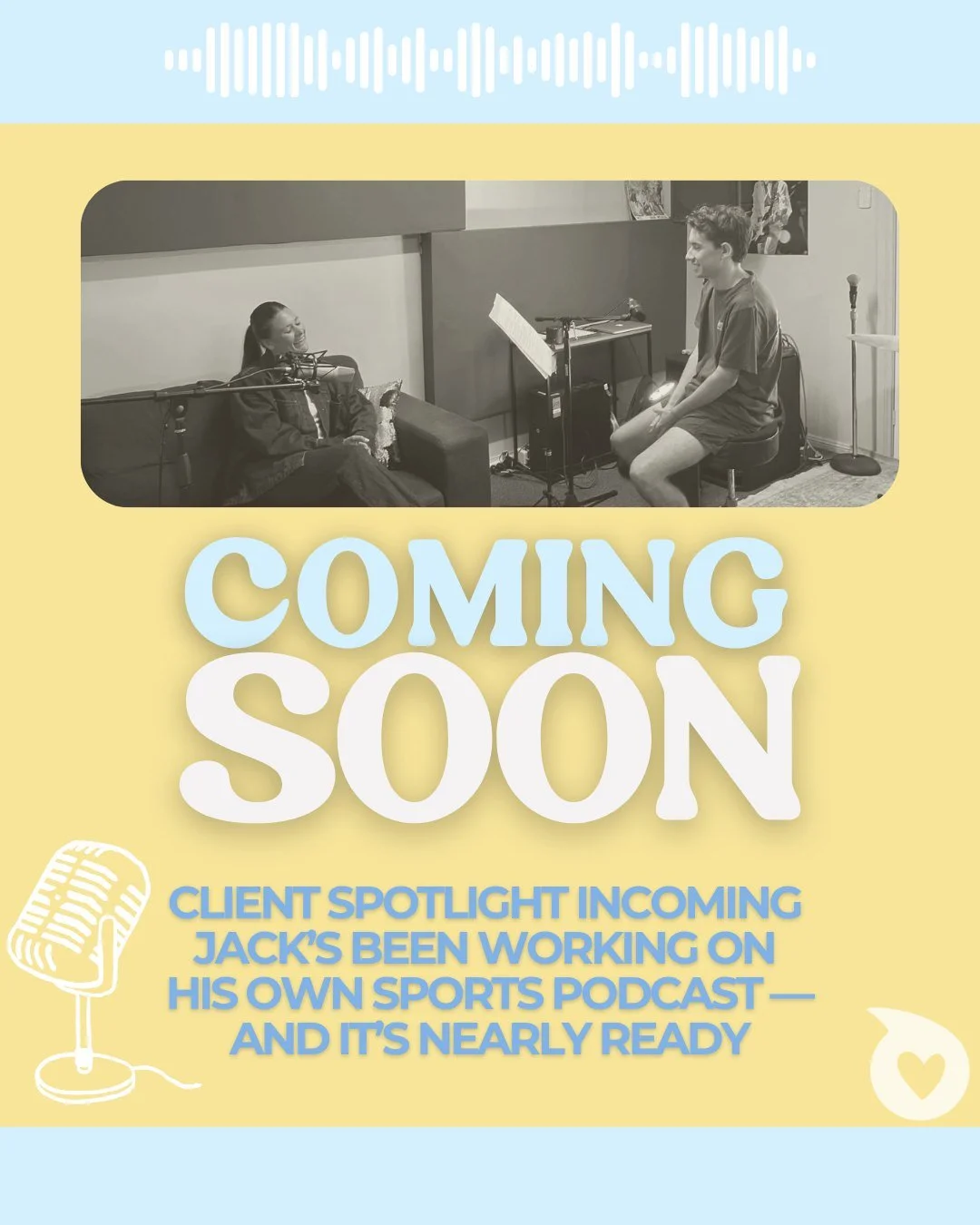 Something exciting is in the works 👀

Jack has been working behind the scenes on his own sports podcast and it is almost ready to launch.

We are pretty excited about this one
especially because one of our team members got to be the first special gu