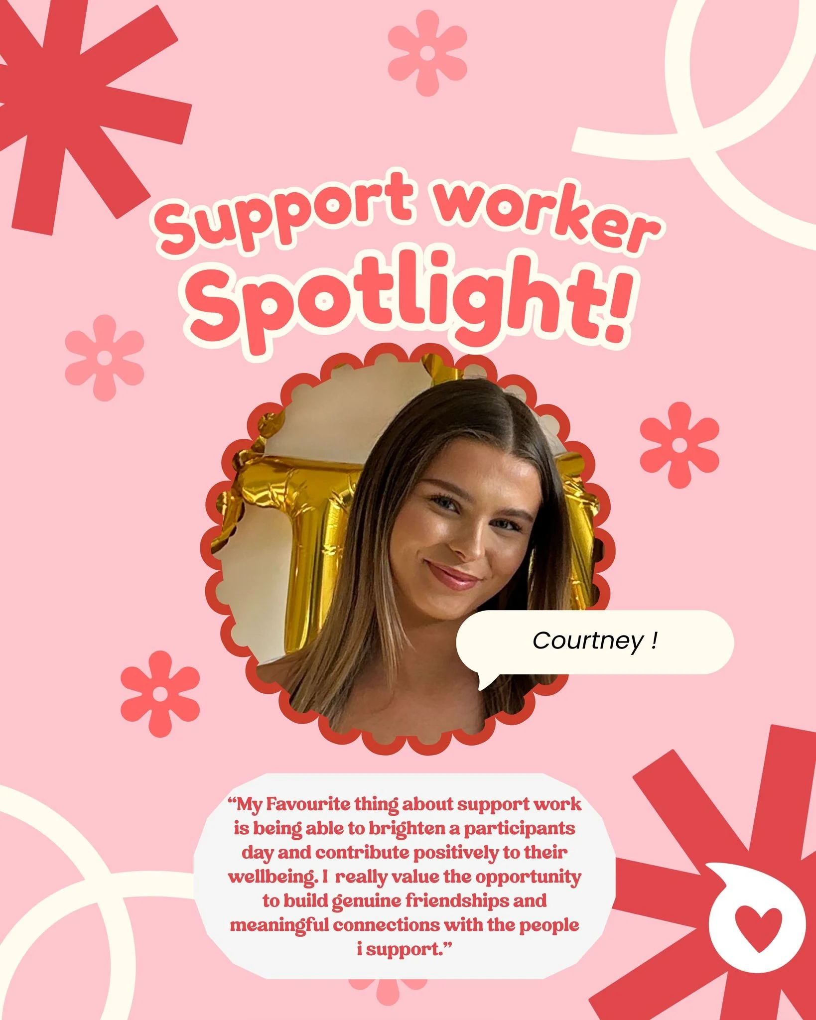 Meet Courtney, one of our amazing support workers here at Cross Care Support
 ⭐

Courtney brings such a kind, fun, and supportive energy to our team and loves helping participants build confidence and enjoy meaningful experiences in the community.

W