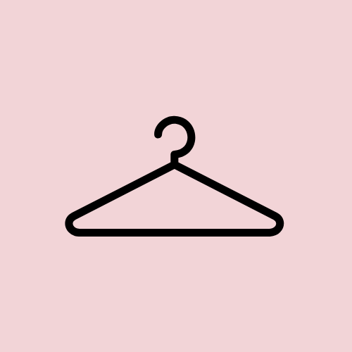 Simple black coat hanger on a pink background.