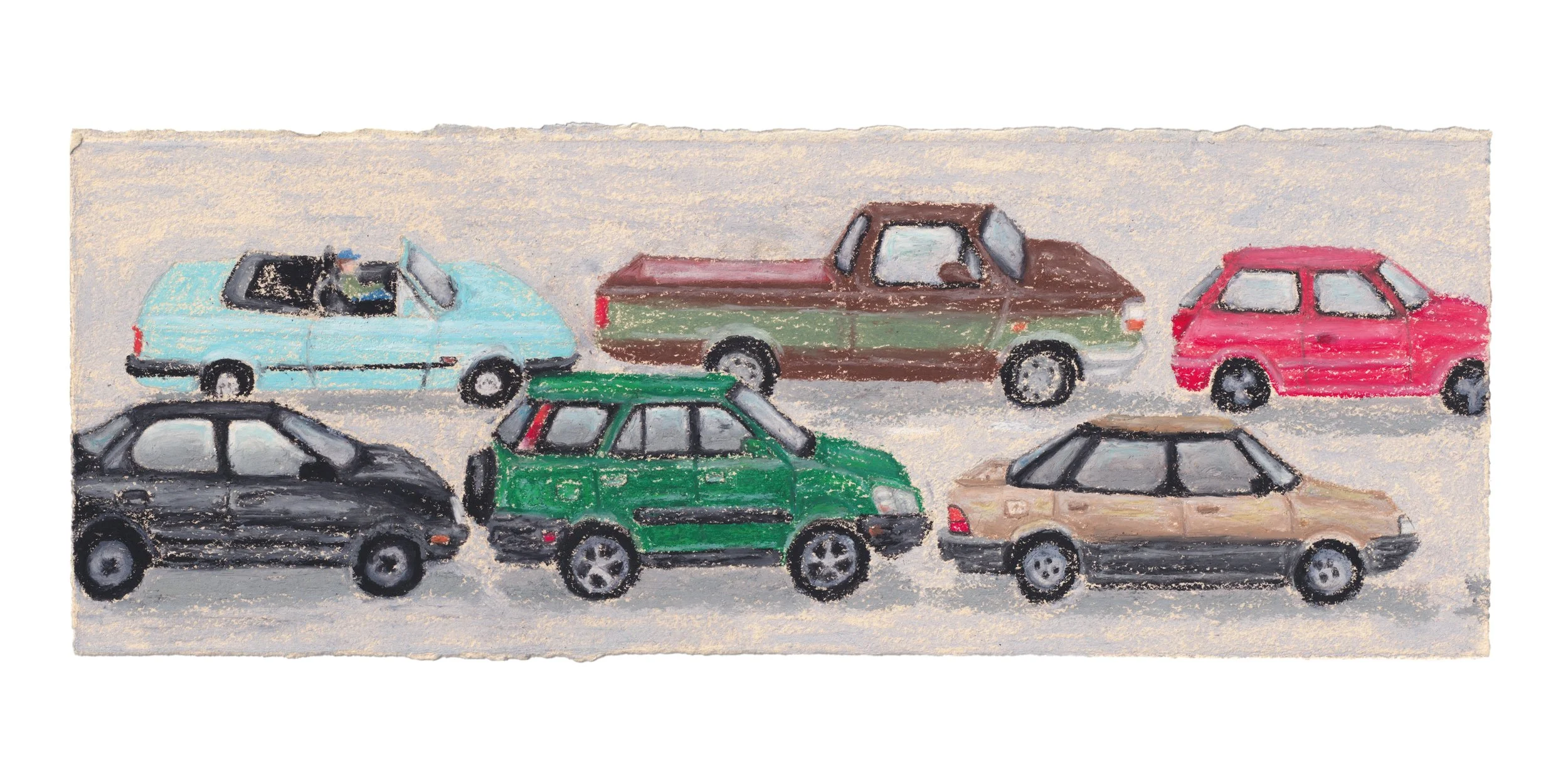 untitled (traffic jam) • oil pastel on paper