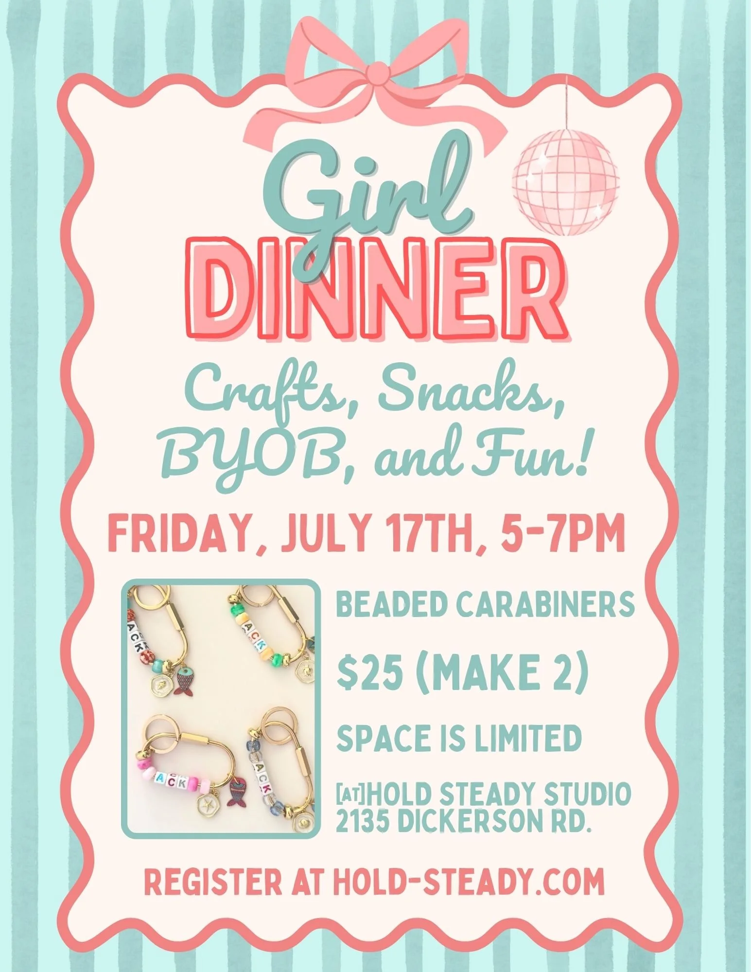 Girl Dinner - Beaded Carabiner Keychains - 7/17 - 5-7pm