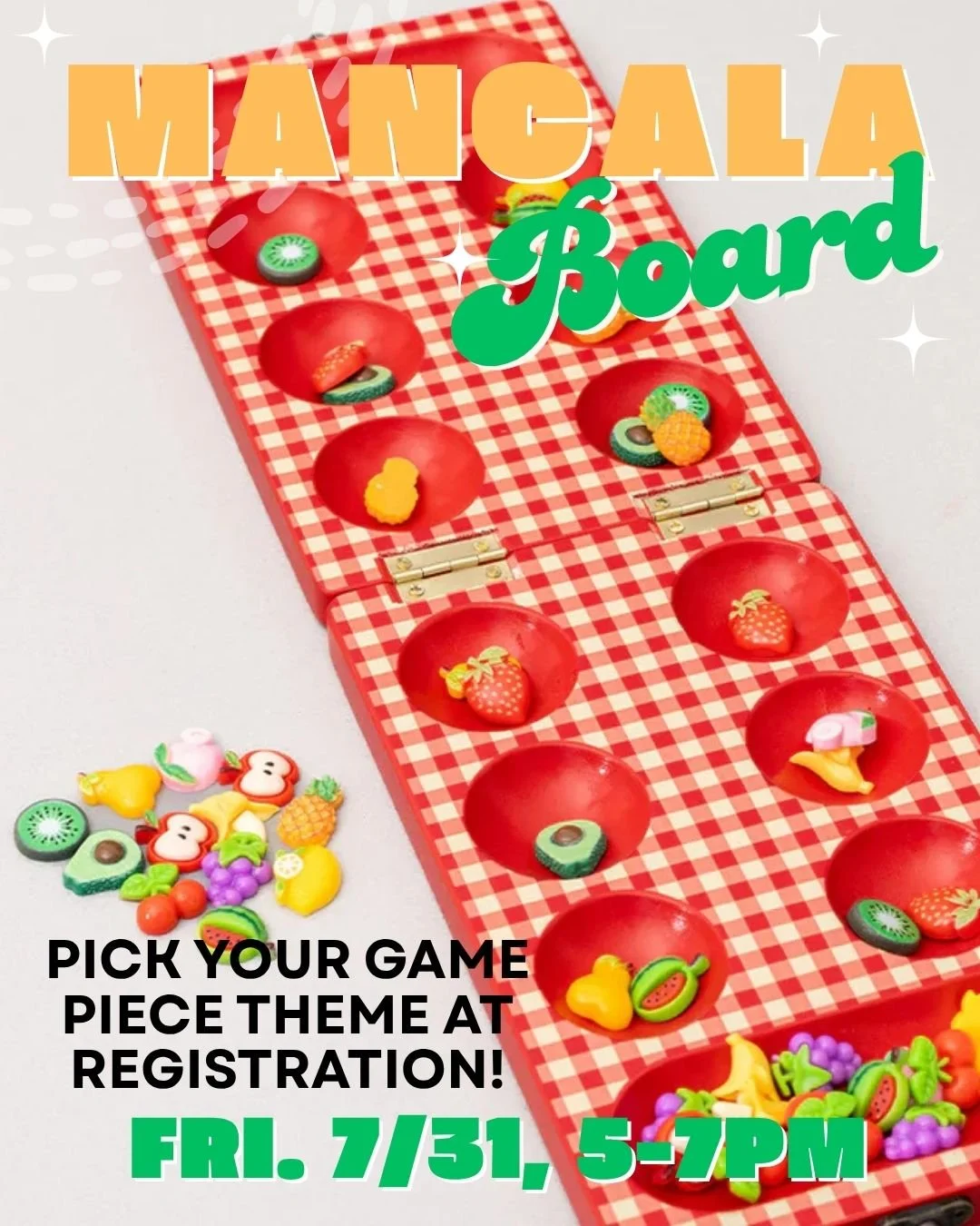 Mancala Game Board - 7/31, 5-7pm