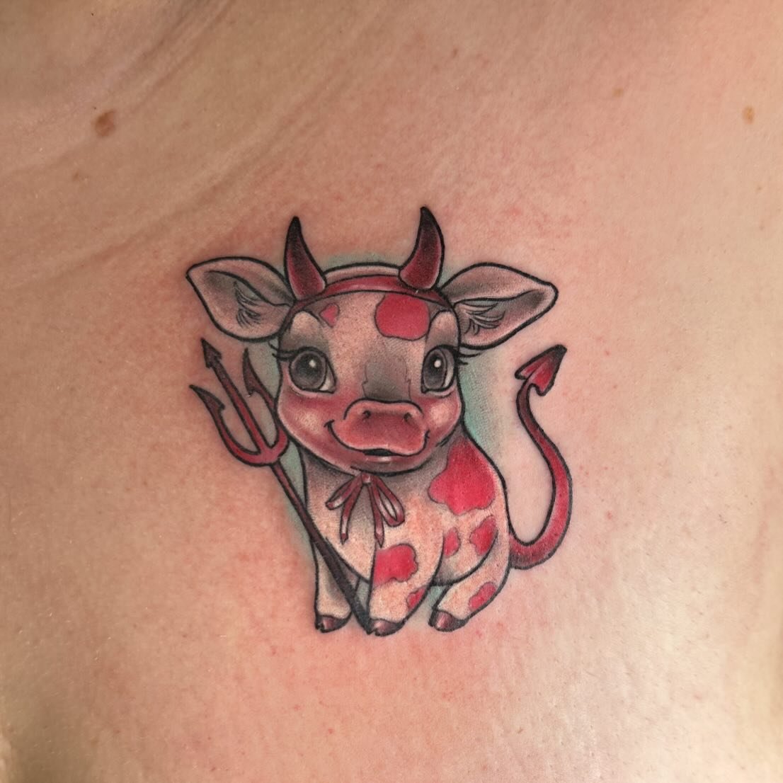 As always I&rsquo;m so behind on posting in spite of my intentions lol. Anyway here&rsquo;s a lil strawberry milk cow dressed up like a devil. 
I&rsquo;ve got a couple spots left in May, and June, and plenty in July. You can use the link to book, or 