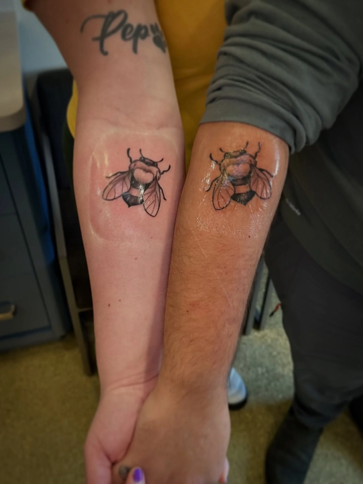 A Bee-utiful pair for these honeys.  I hope they didn&rsquo;t sting too much!