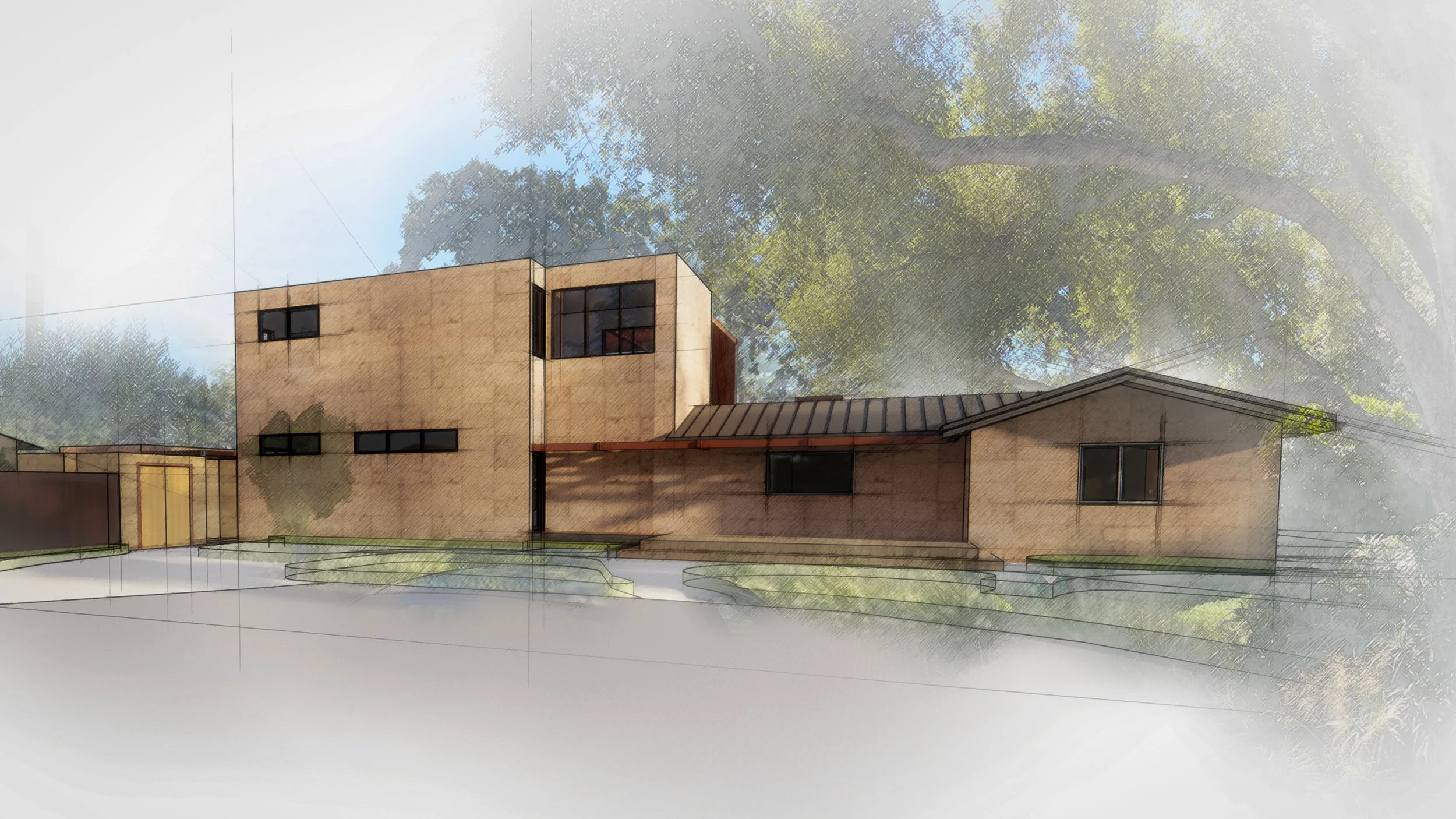 Initial Design Option B from the street