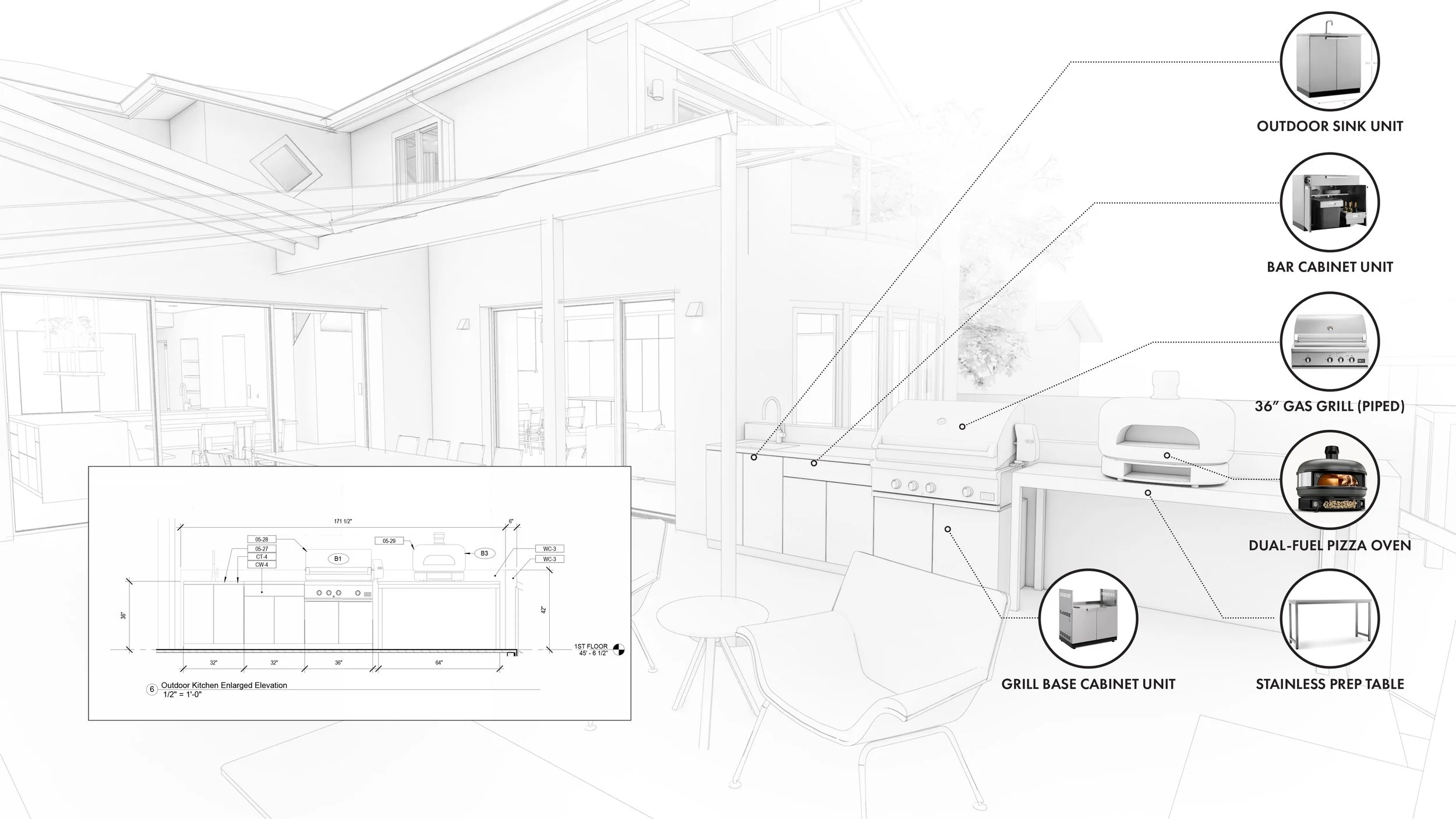 Outdoor Kitchen Drawings