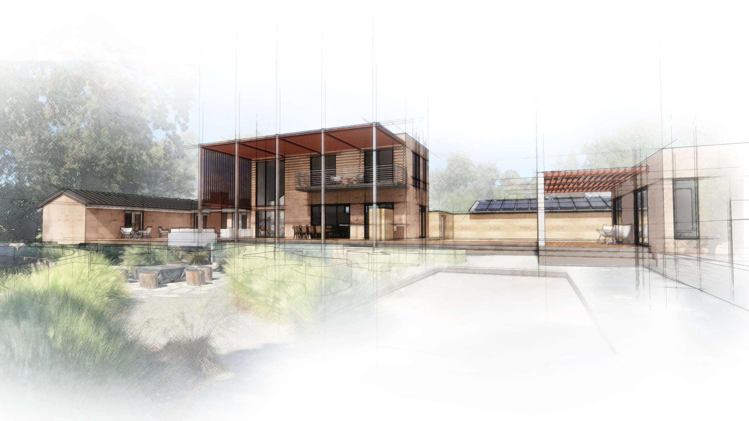 Initial Design Option B from the creek