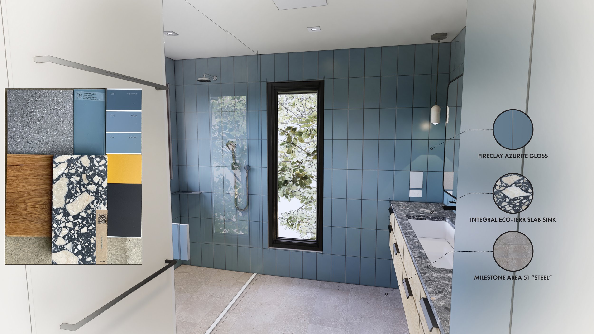 Main Bathroom Rendering & Materials