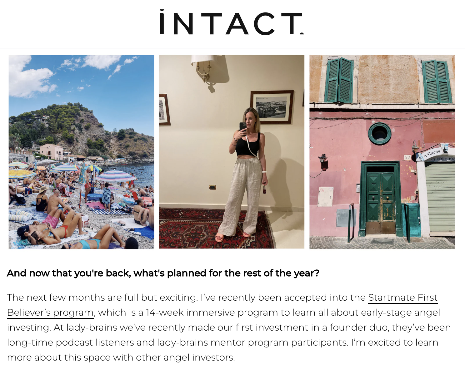Intact: Postcards From Positano