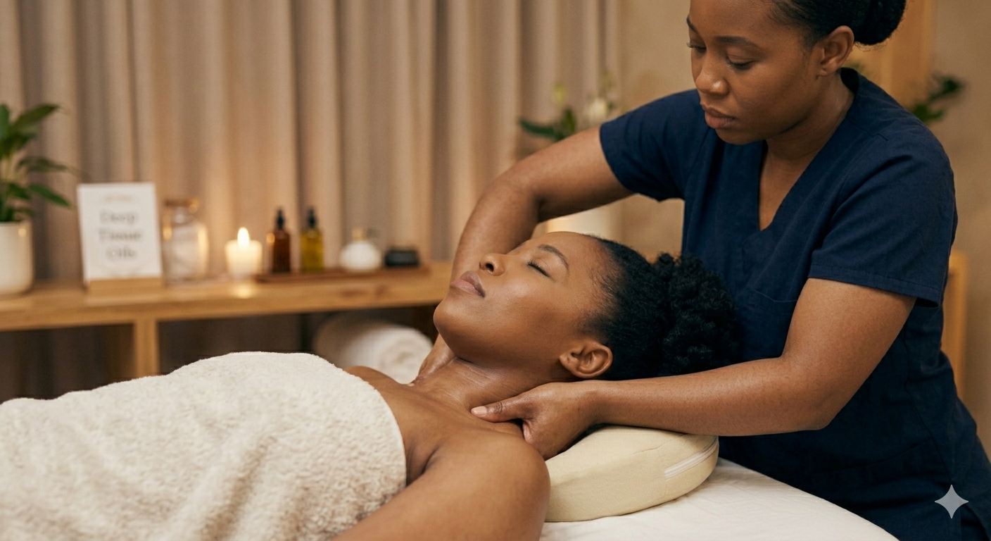 DEEP TISSUE MASSAGE (1 HOUR WITH 30 MINUTES PADDING AFTER)