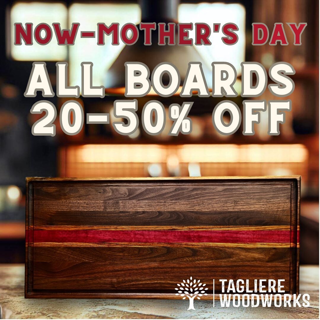 If you&rsquo;ve been waiting to buy your own Tagliere, NOW is the time. Now through Mother&rsquo;s Day you can save 20% off your entire order (including existing discounted items) with code MOM20. We will also be adding and items over the next 24 hou
