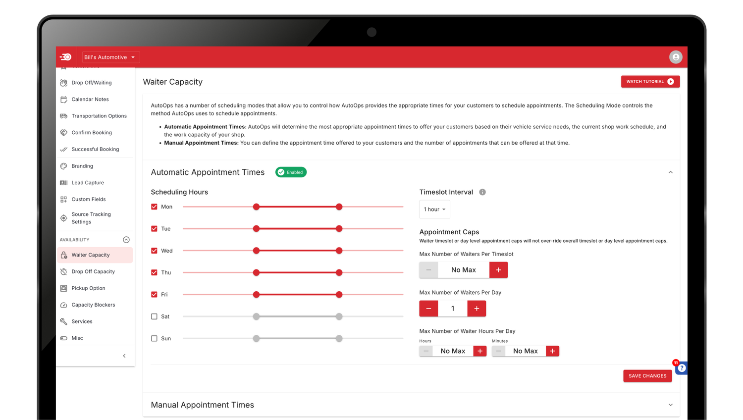 Schedule Settings