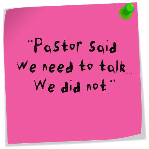 Hot pink sticky - Pastor said