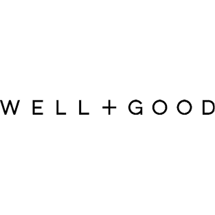 Text reading 'WELL + GOOD' in black outlined letters on a white background.