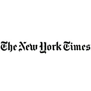 The logo of The New York Times in black gothic font