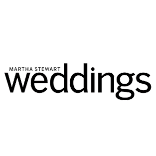 Logo for Martha Stewart Weddings with the word 'weddings' in large font and 'Martha Stewart' in smaller font above.