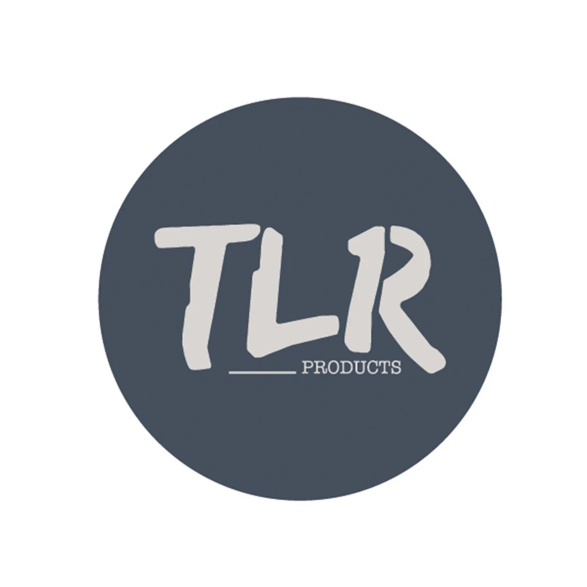 Logo with the text 'TLR PRODUCTS' inside a dark gray circle, with 'TLR' in large light gray letters and 'PRODUCTS' in smaller uppercase letters below.
