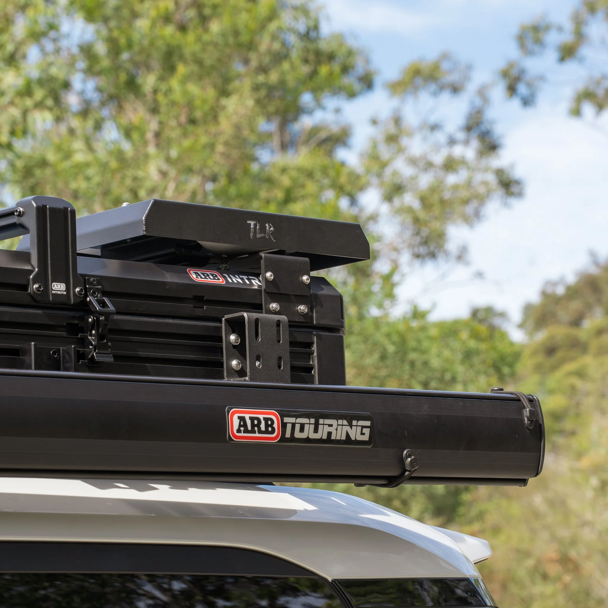 TLR Products Premium Starlink Mini Mount fitted to a ARB Intrepid Roof Top Tent.