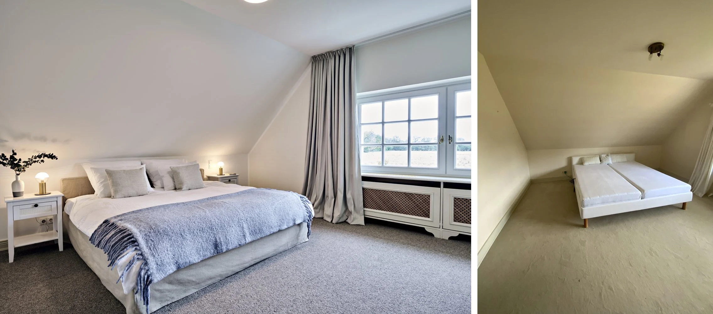 Schlafzimmer Nachher Ferienhaus Hell Teppichboden Schlafzimmer Vorher