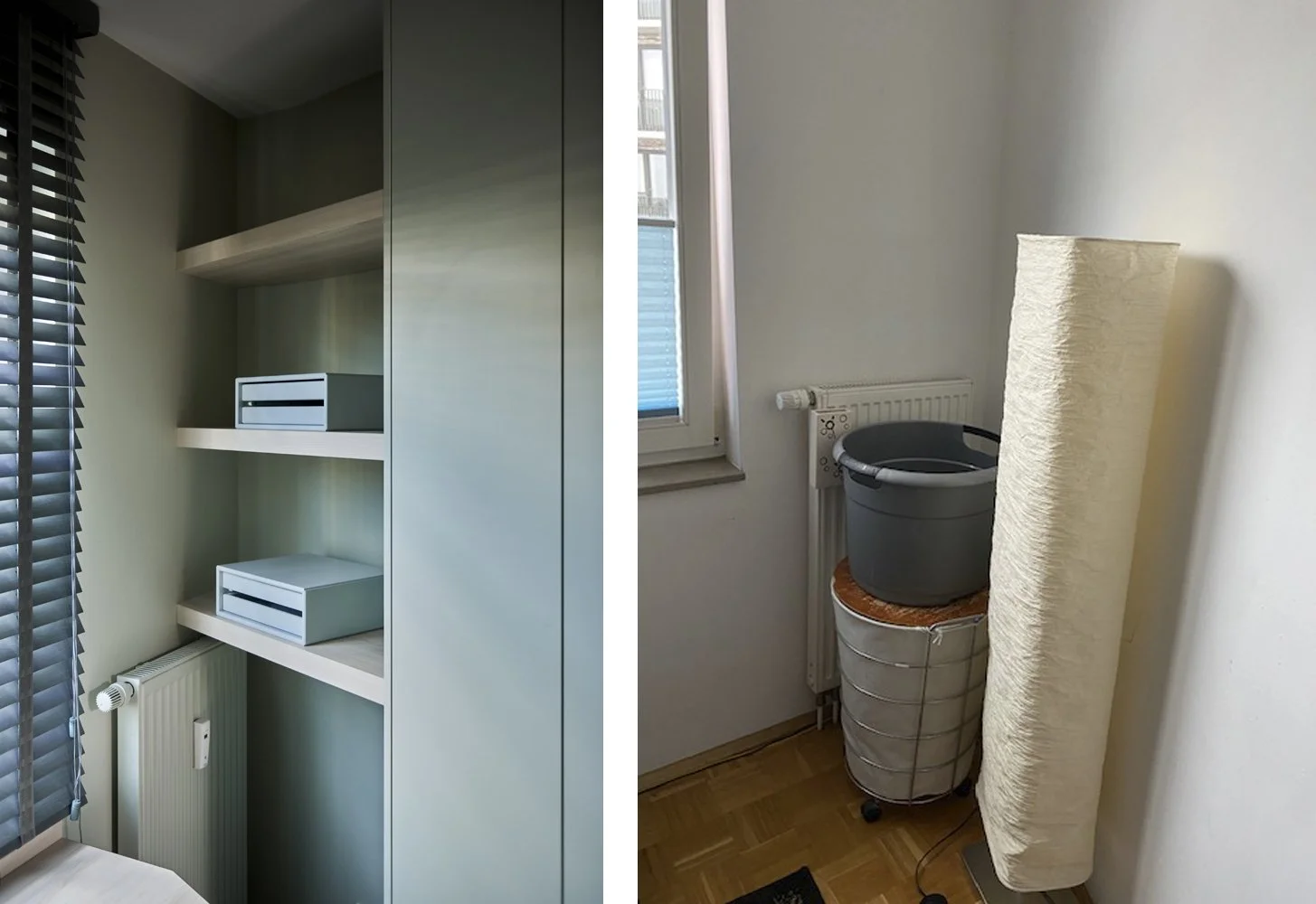 Arbeitszimmer Nachher Mintgrün Ablagefächer Arbeitszimmer Vorher