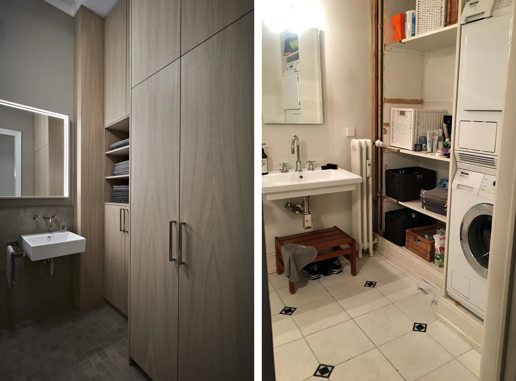 Bad Nachher Einbauschrank Tischler Holz Bad Vorher