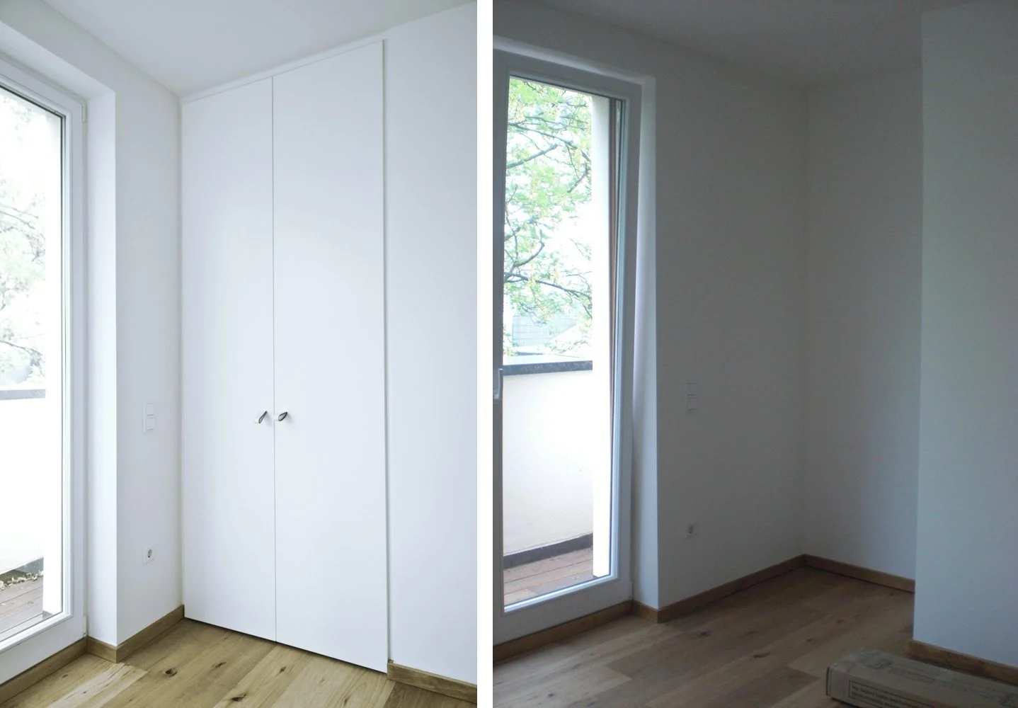 Schlafzimmer Wandnische Schrank Weiss Holzboden Schlafzimmer Vorher