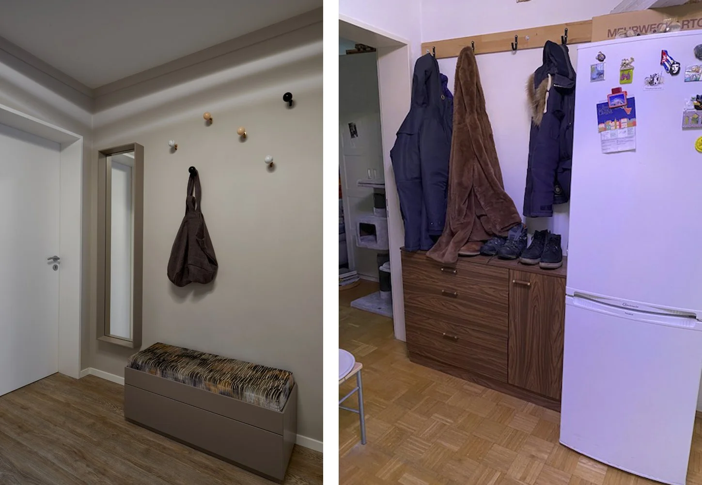 Garderobengestaltung Nachher Sitzbank Spiegel Schönbuch Garderobe Vorher