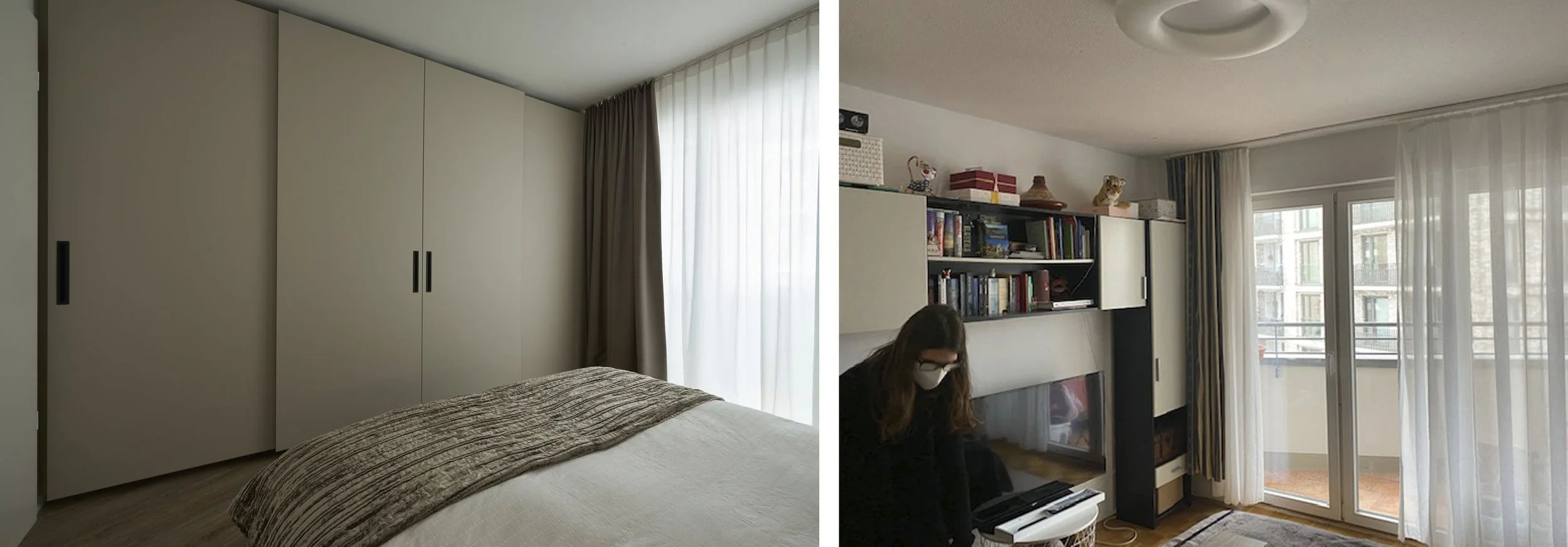 Schlafzimmer Nachher Einbauschrank Schiebetüren Farbe Schlamm Tischler Schlafzimmer Vorher