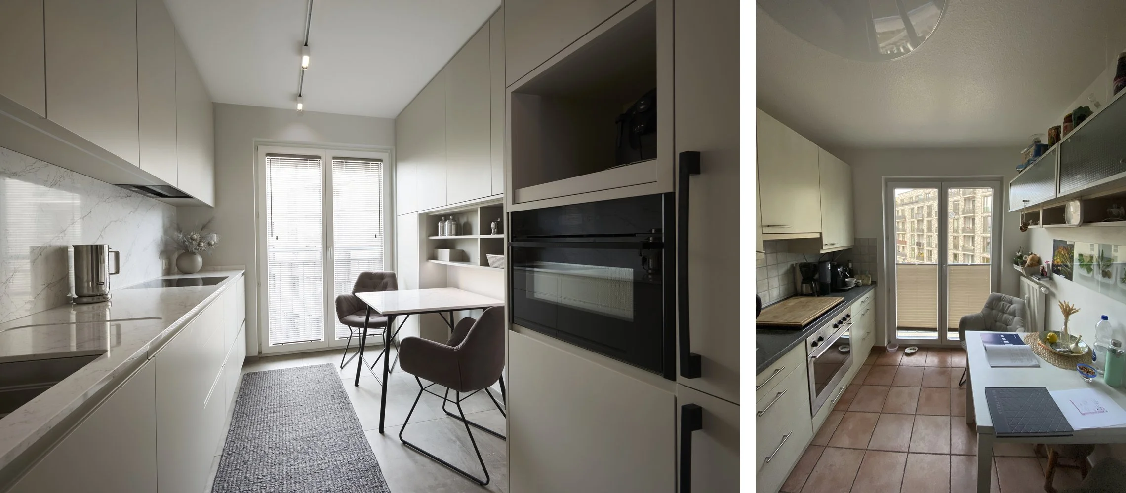 Küche Nachher Modern Hell Tischler Oberschränke Essplatz Küche Vorher