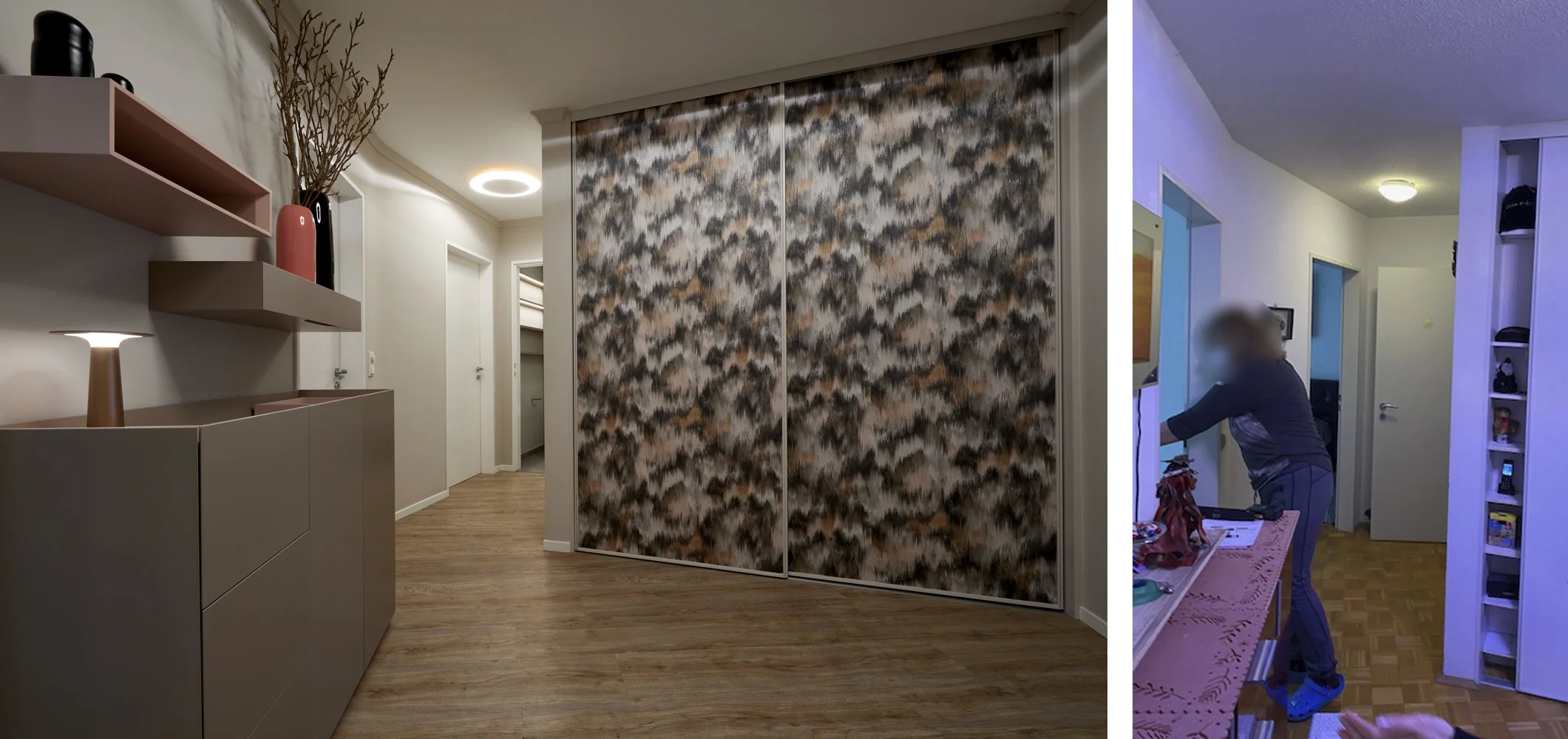 Flur Nachher Tapetenwand Schönbuch Flurmöbel Flur Vorher