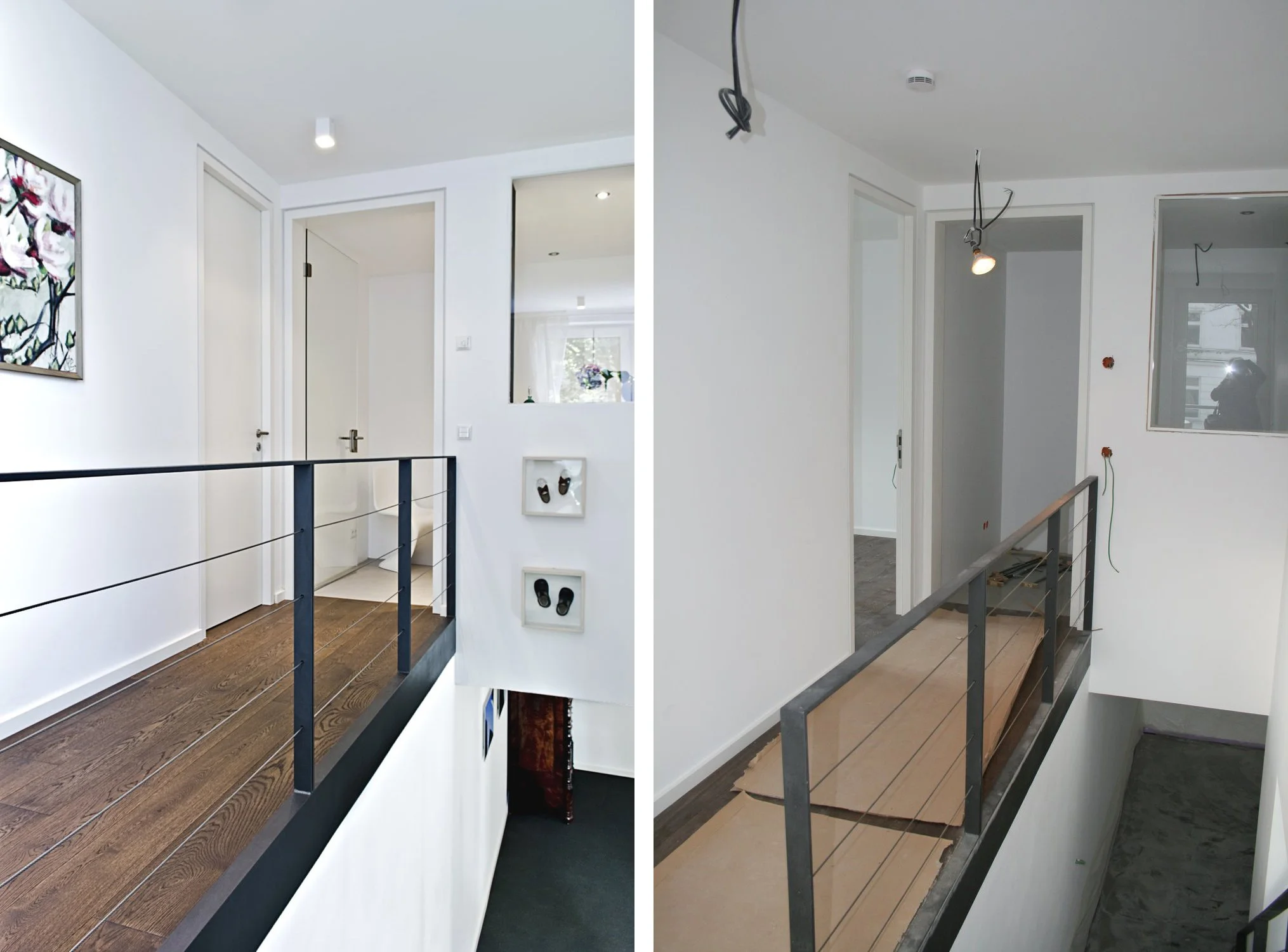 Flur Nachher dunkler Holzboden Flur Vorher