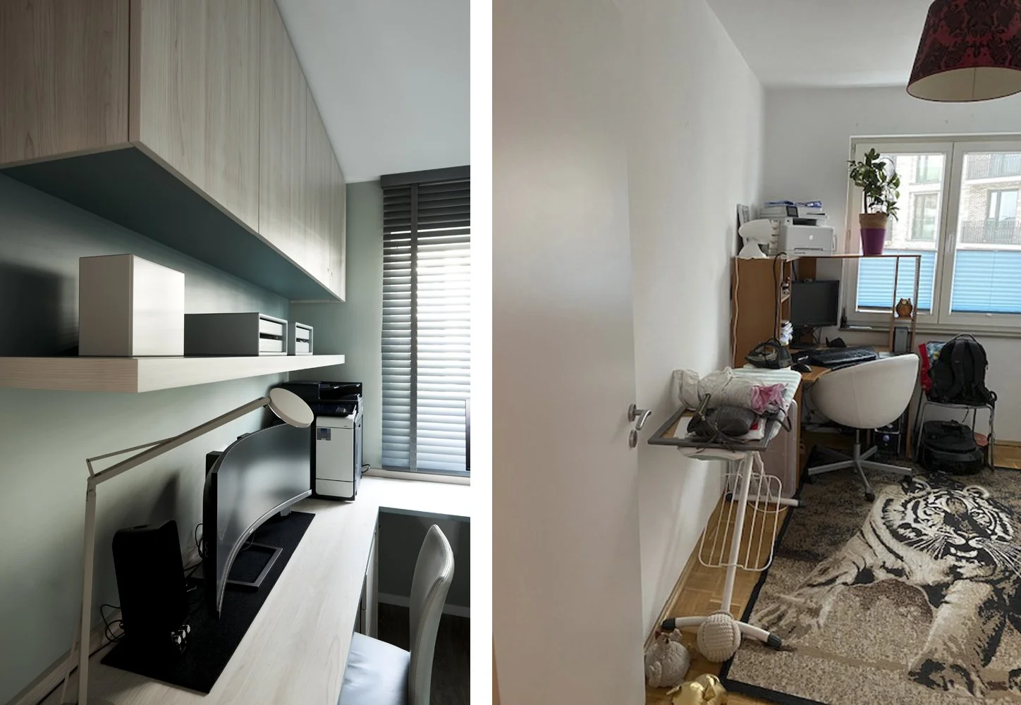 Arbeitszimmer Nachher Mintgrün Eichenholz Arbeitszimmer Vorher