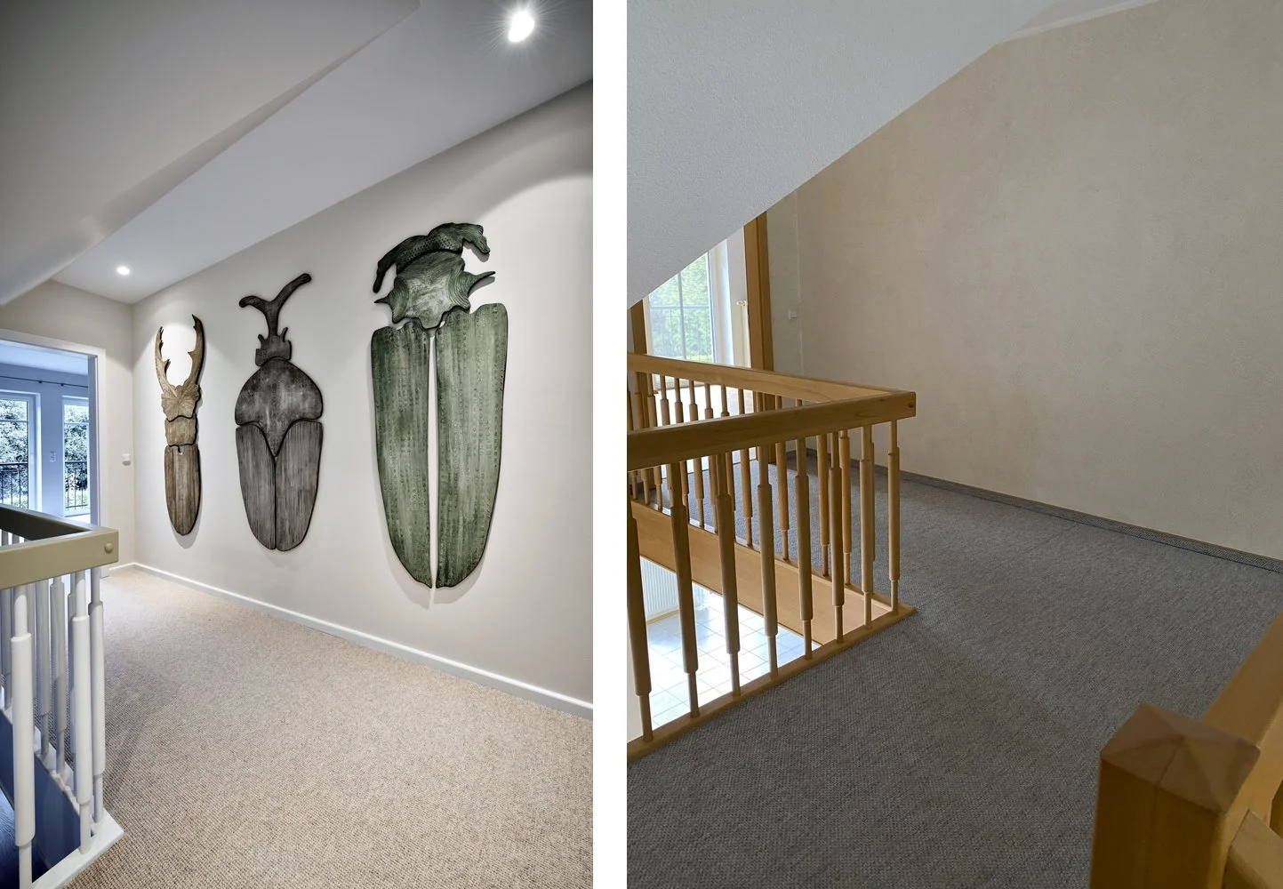 Flur Wandgestaltung Holz Mos Design Nachher Teppichboden Flur Vorher