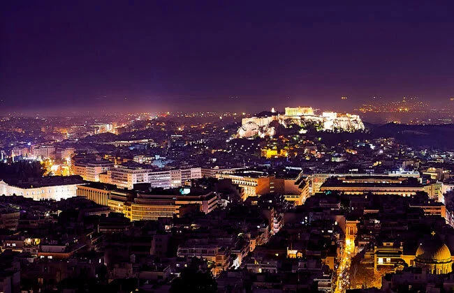 light pollution in Athens