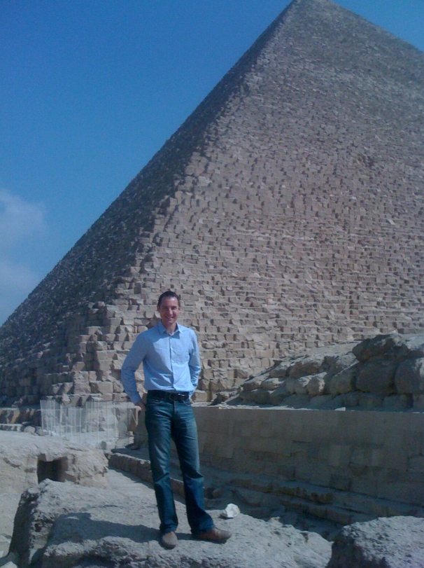 Jamie visiting the site in 2009
