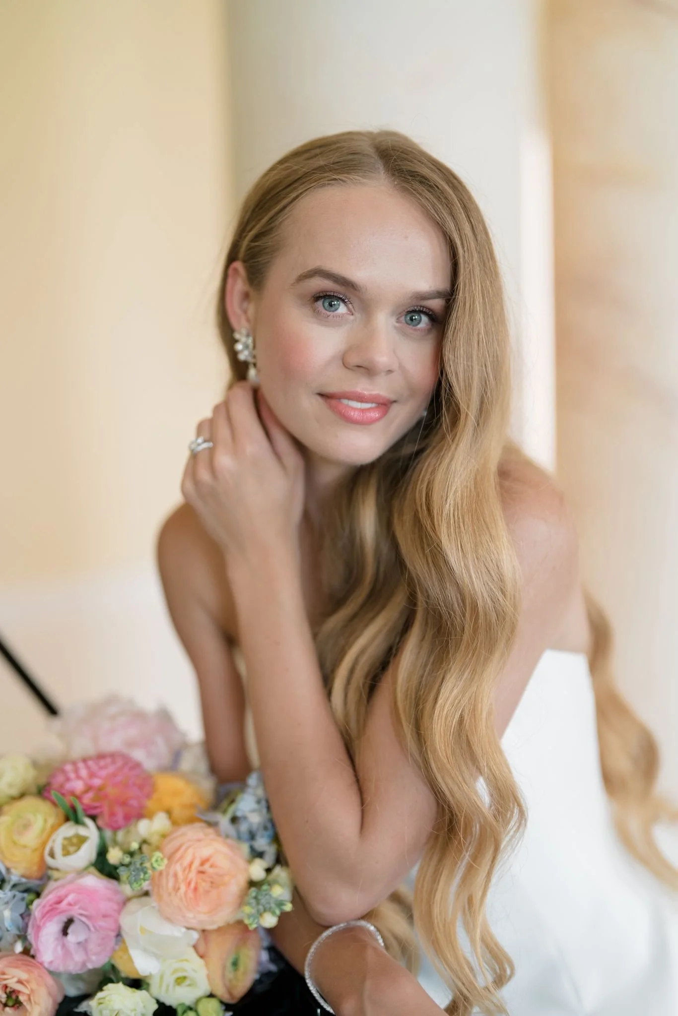 Bride with natural glowing makeup, based in Hampshire