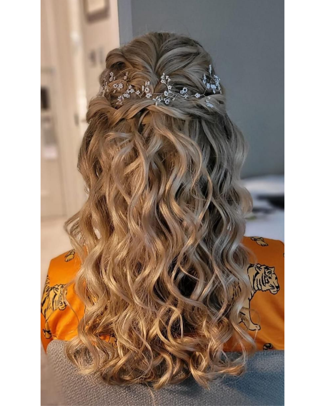 Bridal Wavy Half Up Half Down Hairstyle