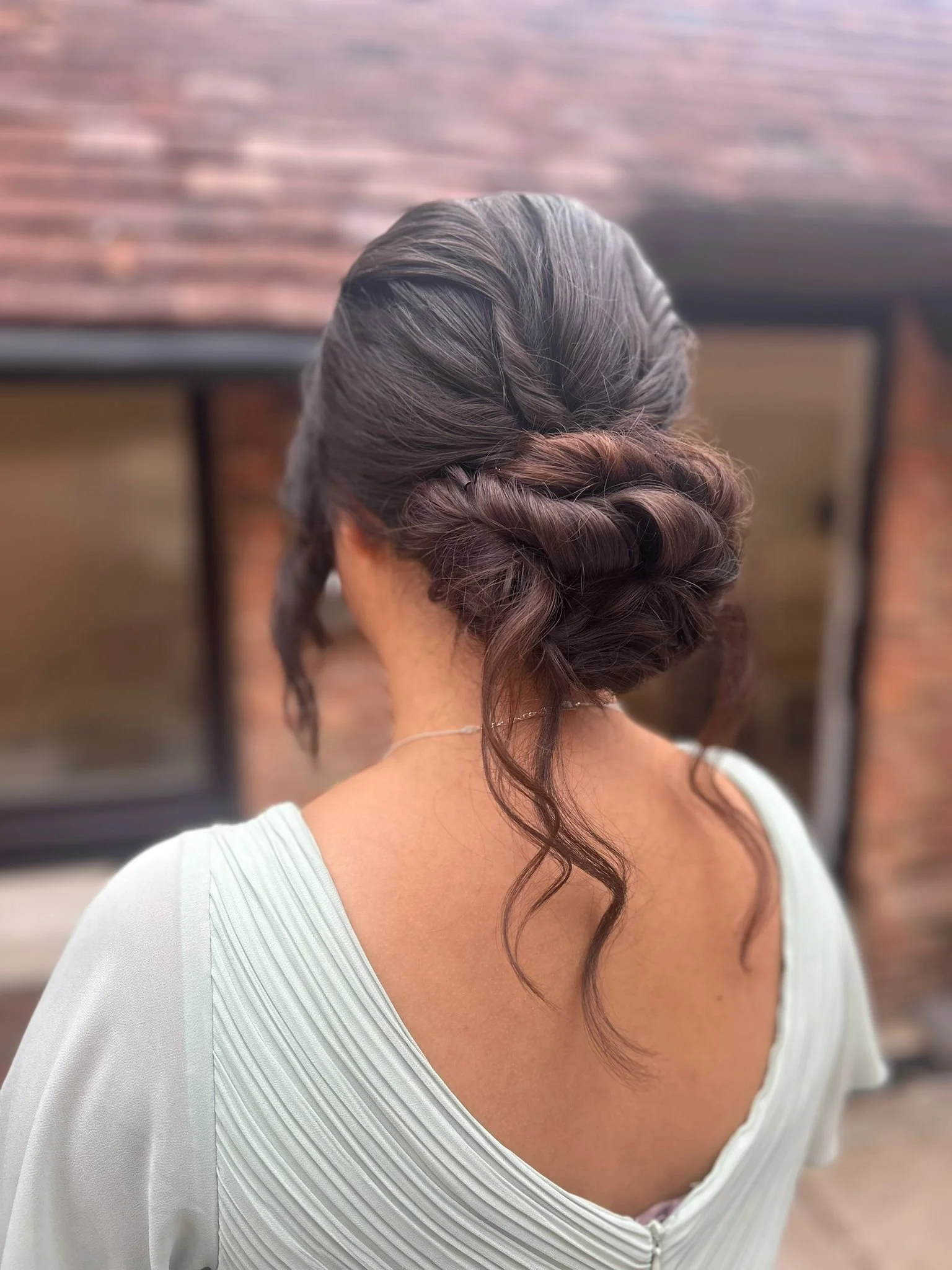 Low Bun Hairstyle for weddings in Berkshire