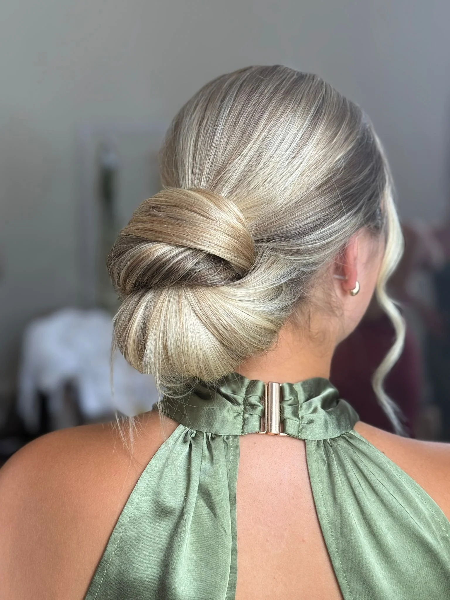 Bridesmaid Updo of a low bun
