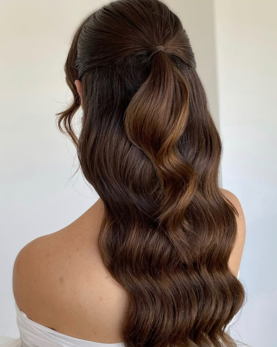 Half Up Half Down Waves for Bridesmaids