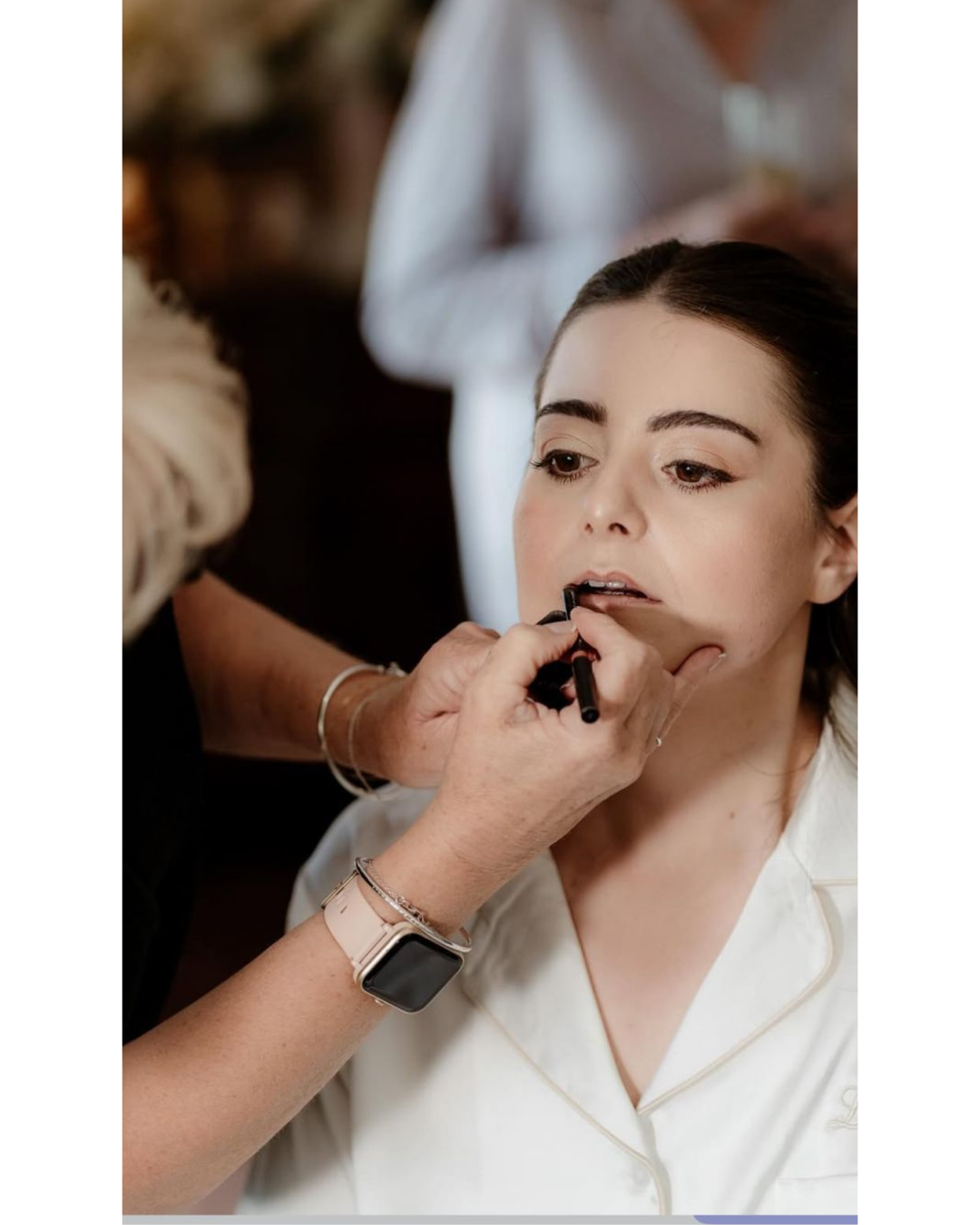 Hampshire Bridesmaid Makeup being applied