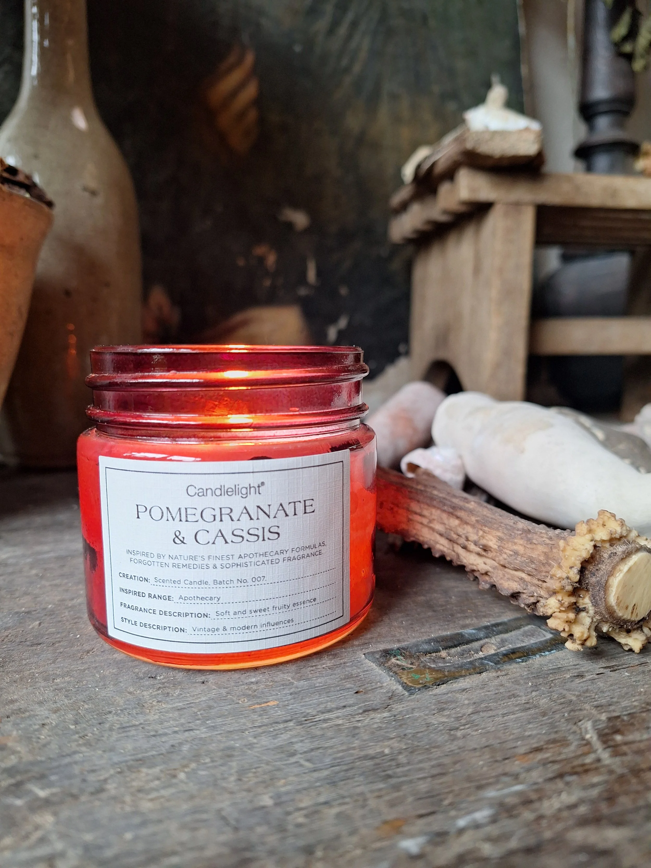 Small Glass Jar Candle Pomegranate and Cassis